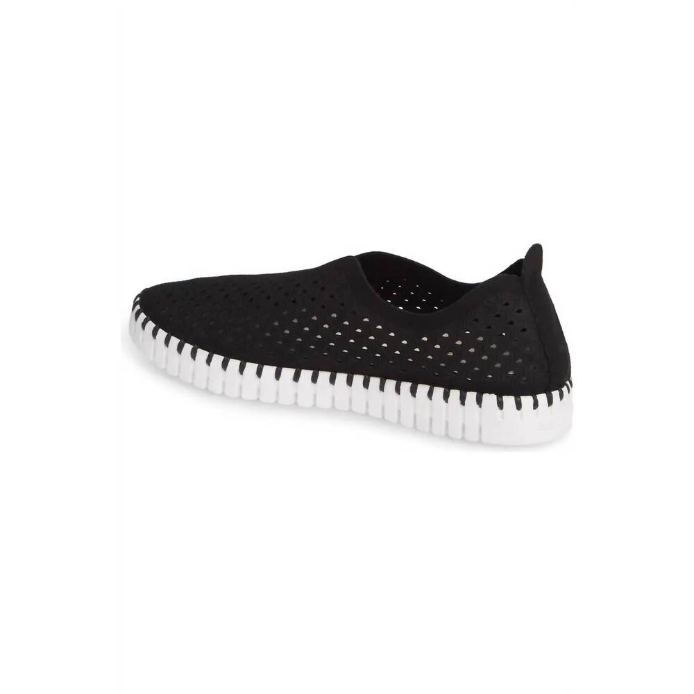 NEW ILSE JACOBSEN women's tulip 139 perforated slip-on sneaker shoe in black - Picture 5 of 5